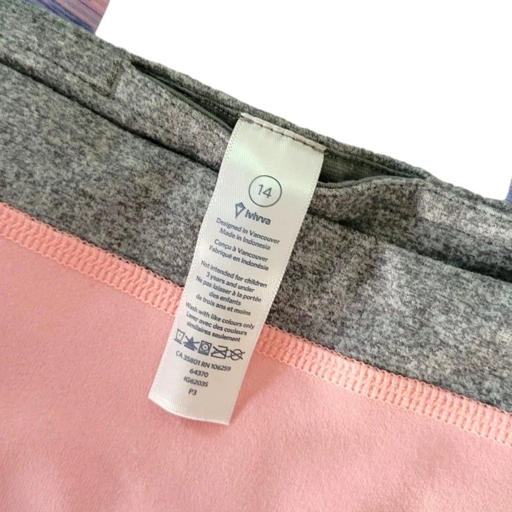 Ivivva by Lululemon Spacedye Purple Cropped leggings Size 14